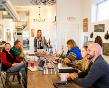 Training group around the table in the FSC