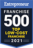 Entrepreneur Franchise 500 Top Low-Cost Franchise 2021 Badge