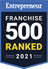 Entrepreneur Franchise 500 Ranked for 2021 Badge