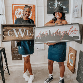 DIY Wood Signs  Design with Wine and Paint at Board and Brush