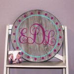 Round Monogram Cursive - 18" Wood Sign