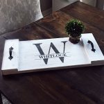 Split Monogram Tray - 12x24 Wood Tray