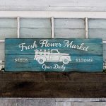 Flower Market Truck - 12x32 Wood Sign