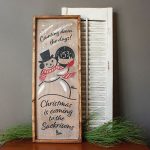 Vintage Snowman Countdown - 14x34 Framed Wood Sign