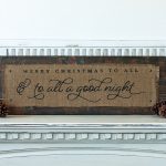 Burlap Merry Christmas - 12x32 Wood Sign