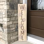 Floral Porch Welcome - 12x48 Wood Sign