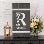 Ornate Monogram - 18x32 Wood Sign