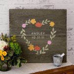 Floral Heart Guestbook - 24x24 Wood Sign