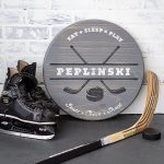 Sports Series - Hockey 18" Round Wood Sign