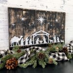 Starry Night Nativity - 16x30 Wood Sign