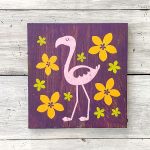 Flamingo and Flowers - 12x12