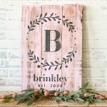 Simple Sprig Monogram - 18x24