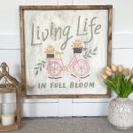 Living Life in Full Bloom Bike - 22x22 Framed