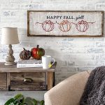 Happy Fall Burlap Pumpkins - 12x32