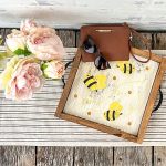 Bee Pattern Tray - 14x14 Framed
