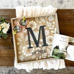 Floral Monogram Tray - 22x22 Framed