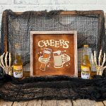 Skeleton Hands Cheers - 14x14 Framed