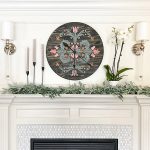 Damask Floral Pattern Clock - 24" Round