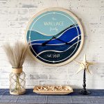 Coastal Waves Clock 24" Round