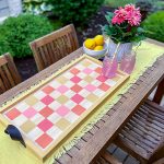 Checkered Pattern Tray - 14x26 Framed